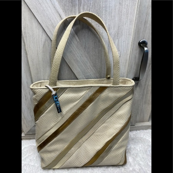 Vintage Sharif Leather Reptile Print Purse Handbag 11”x10” - Picture 2 of 12